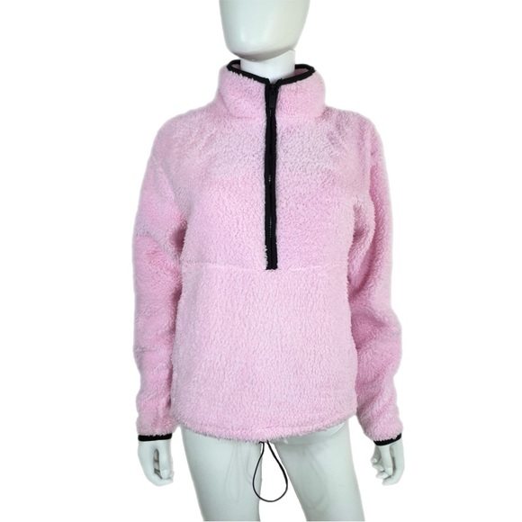 No Boundaries Baby Pink Plush Fuzzy Juniors Pull Over - Picture 1 of 8